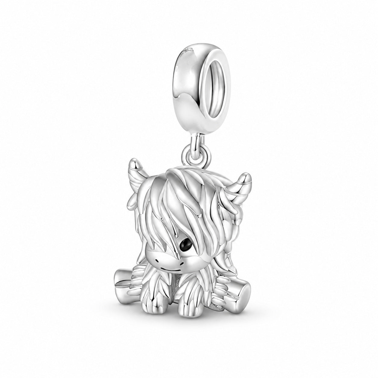 Dangling Highland Cow Charm Hallmarked S925 for Charm Bracelet and Necklace