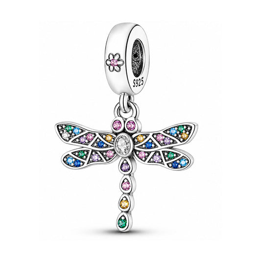 Dragonfly Dangle Sterling Silver Charm Hallmarked S925 for Charm Bracelet and Necklace