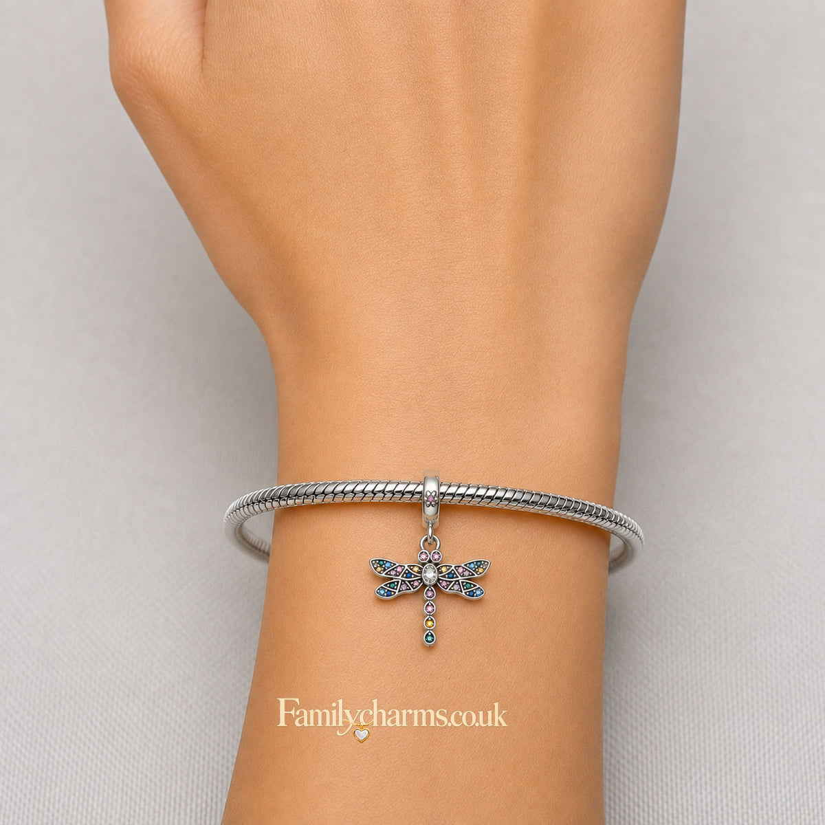 Dragonfly Dangle Sterling Silver Charm Hallmarked S925 for Charm Bracelet and Necklace