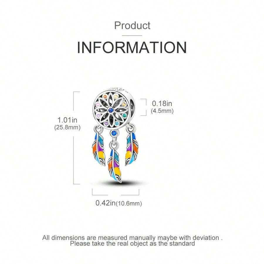 Dream Come True Dreamcatcher Charm for Bracelet, S925 Sterling Silver