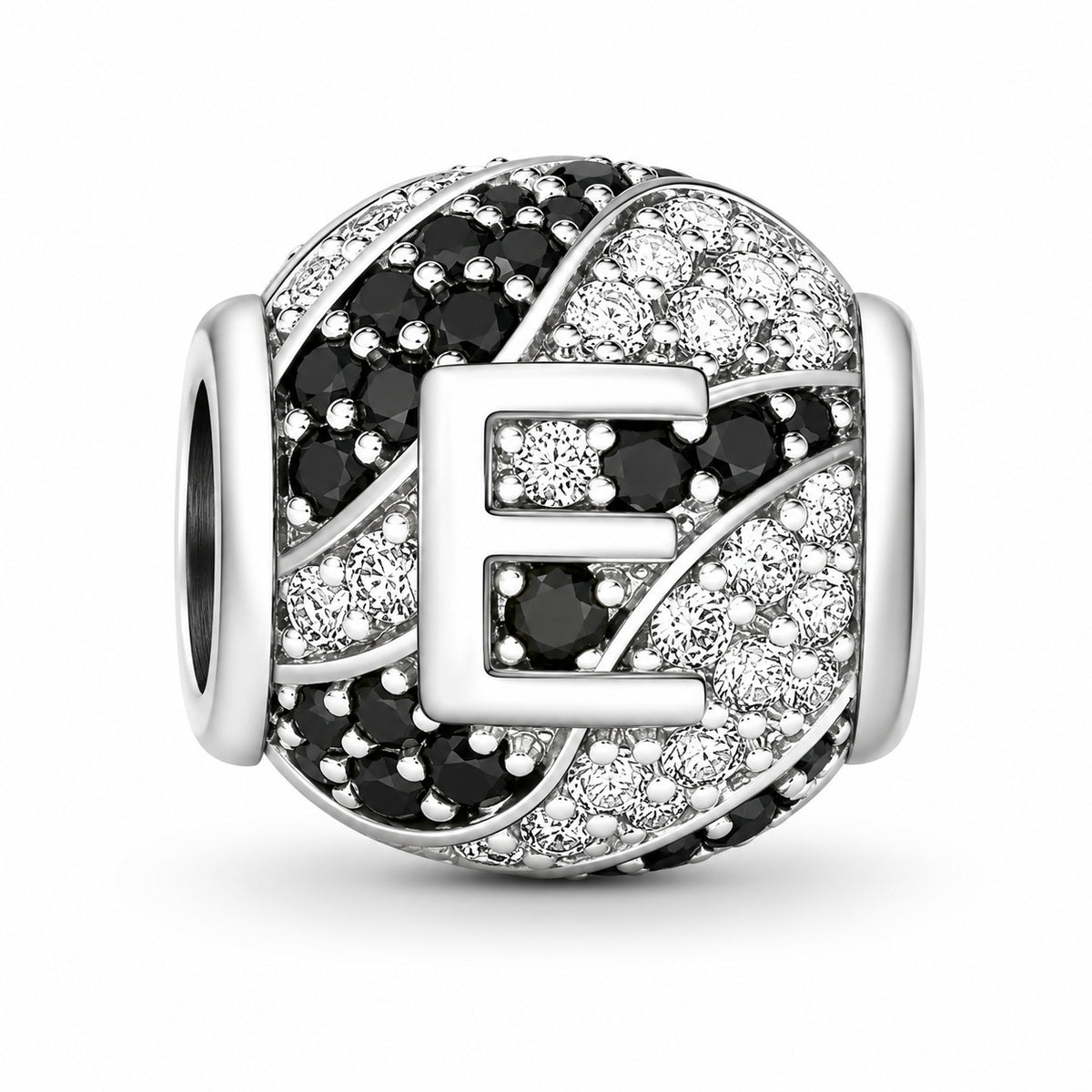 Alphabets Letter E Sterling Silver Charm Hallmarked S925 for Charm Bracelet and Necklace