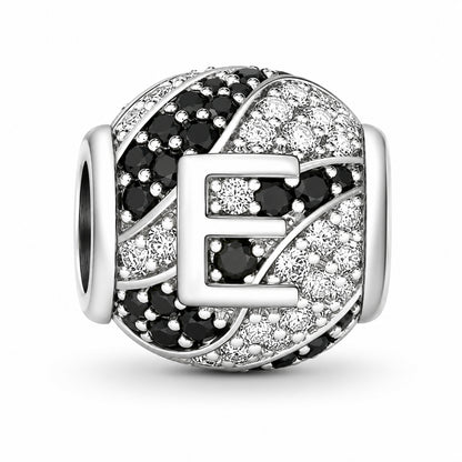 Alphabets Letter E Sterling Silver Charm Hallmarked S925 for Charm Bracelet and Necklace