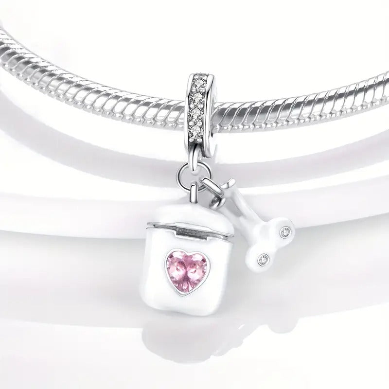 Earphone Earpods Sterling Silver Charm Hallmarked S925 for Charm Bracelet and Necklace