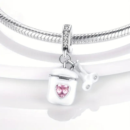 Earphone Earpods Sterling Silver Charm Hallmarked S925 for Charm Bracelet and Necklace