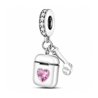 Earphone Earpods Sterling Silver Charm Hallmarked S925 for Charm Bracelet and Necklace