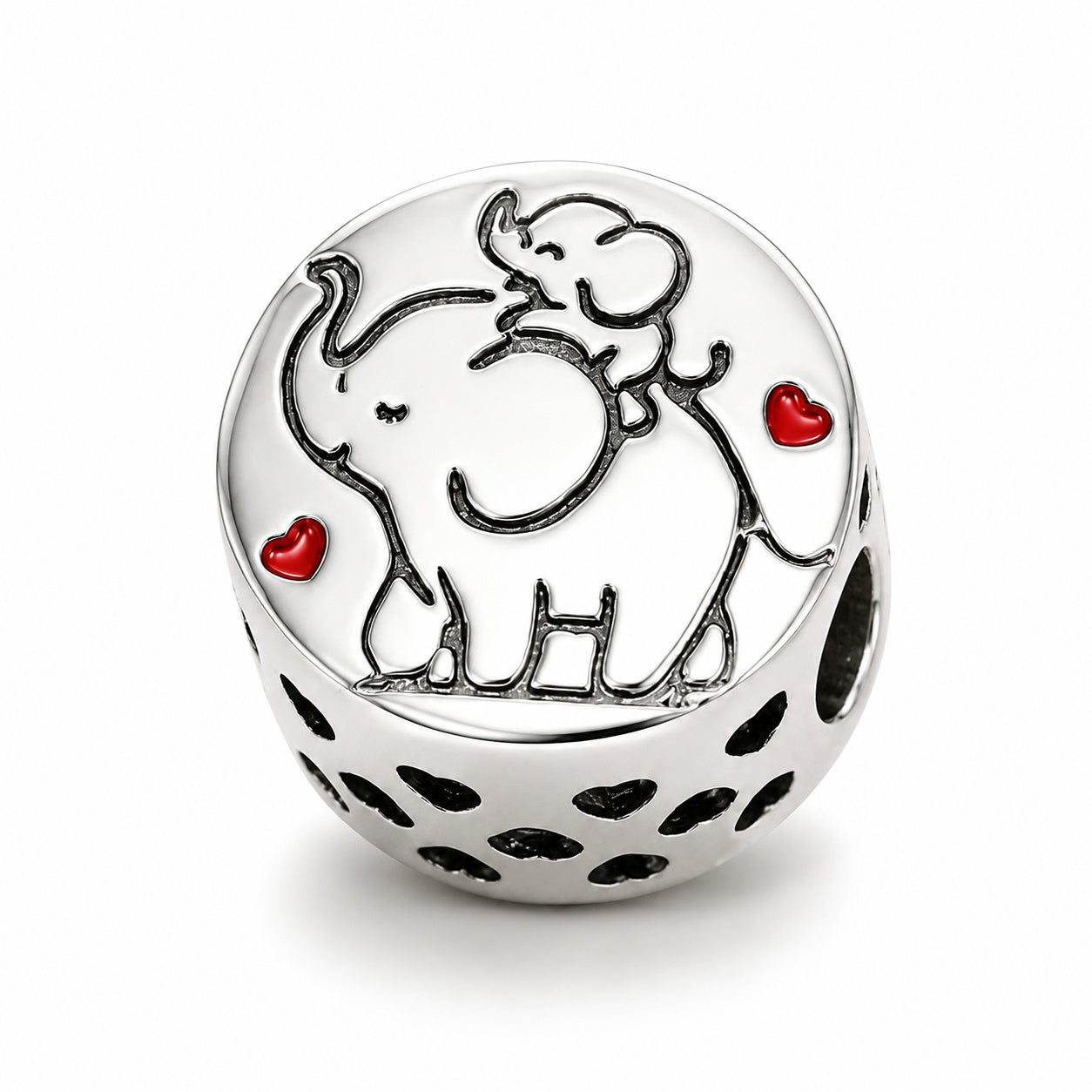 Elephant Bead Sterling Silver Charm Hallmarked S925 for Charm Bracelet and Necklace