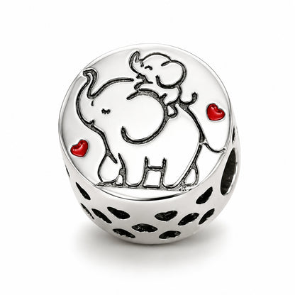 Elephant Bead Sterling Silver Charm Hallmarked S925 for Charm Bracelet and Necklace
