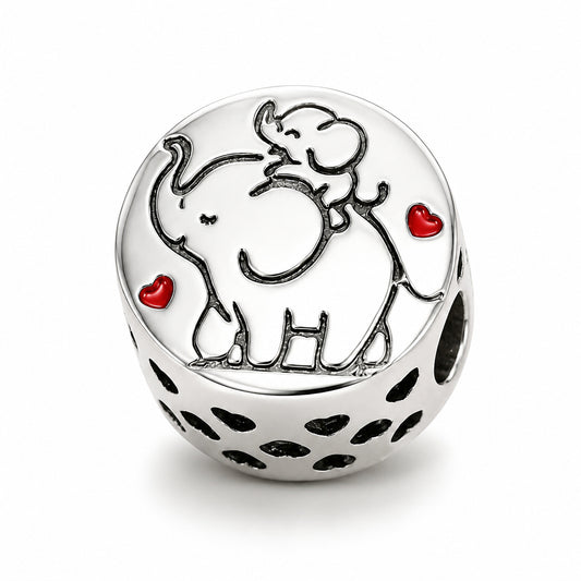 Elephant Bead Sterling Silver Charm Hallmarked S925 for Charm Bracelet and Necklace