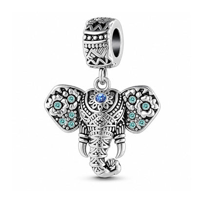 Elephant Dangle Animal Sterling Silver Charm Hallmarked S925 for Charm Bracelet and Necklace