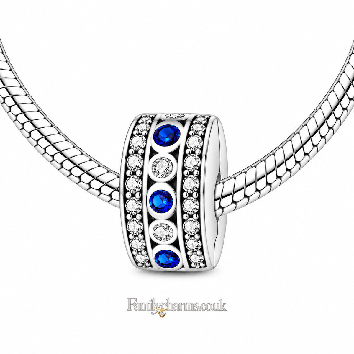Evil Eye Lucky Charm Clip Sterling Silver Charm Hallmarked S925 for Charm Bracelet and Necklace