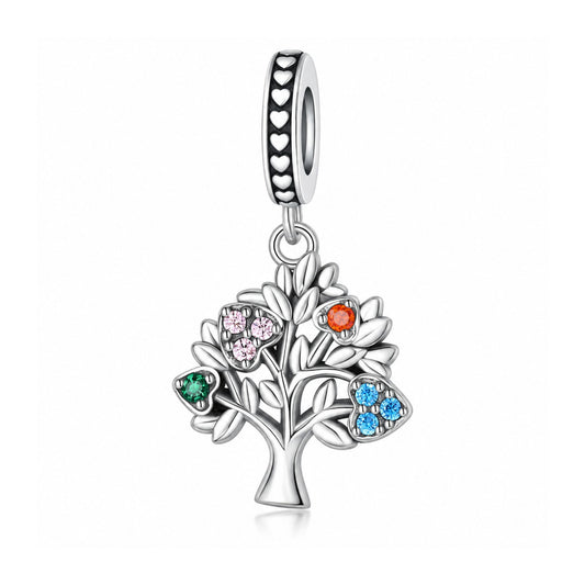 Family Tree Pendant Charm Hallmarked S925 for Charm Bracelet and Necklace