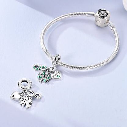 Family Tree & Infinity Dangle Sterling Silver Charm Hallmarked S925 for Charm Bracelet and Necklace