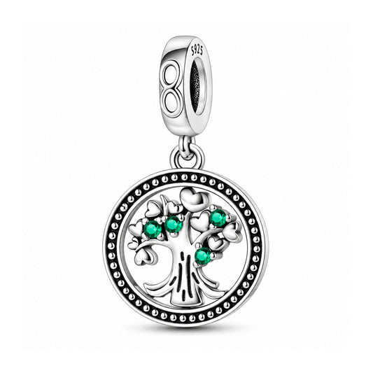 Tree of Life Dangle Sterling Silver Charm Hallmarked S925 for Charm Bracelet and Necklace