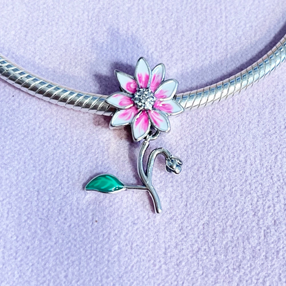 Flower of Hope Sterling Silver Charm Hallmarked S925 for Charm Bracelet and Necklace