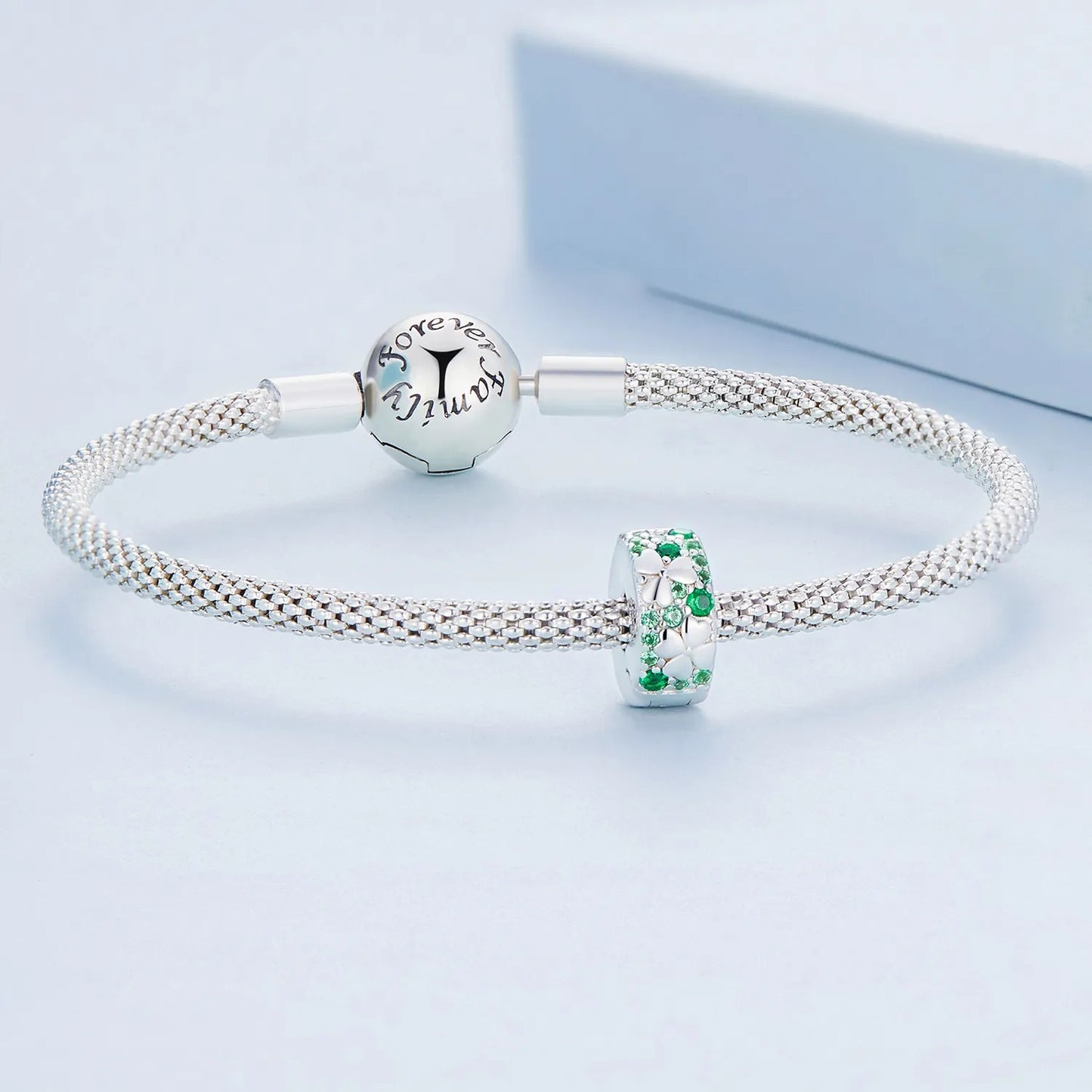 Four Leaf Clover Clip Sterling Silver Charm Hallmarked S925 for Charm Bracelet and Necklace
