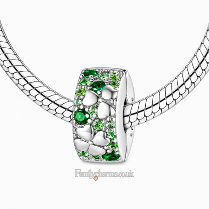 Four Leaf Clover Clip Sterling Silver Charm Hallmarked S925 for Charm Bracelet and Necklace