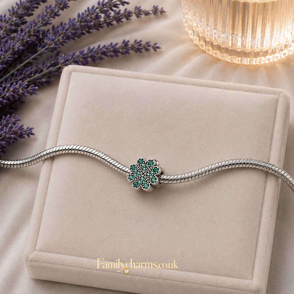 Four Leaf Clover Sterling Silver Charm Hallmarked S925 for Charm Bracelet and Necklace