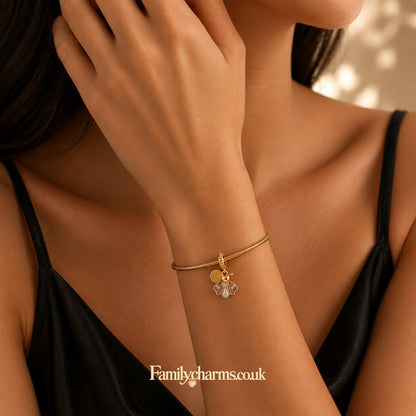 Glow-in-the-Dark Firefly Pendant Charm Hallmarked S925 for Charm Bracelet and Necklace