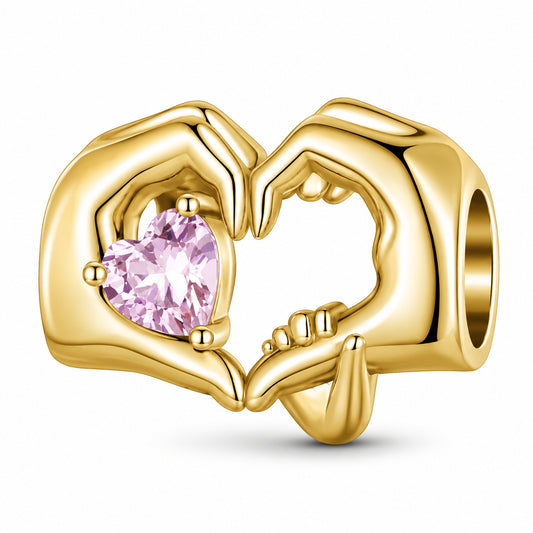 Gold Plated Family Love Gift Charm Sterling Silver Charm Hallmarked S925 for Charm Bracelet and Necklace