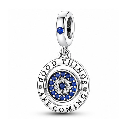Good Things Are Coming Dangle Sterling Silver Charm Hallmarked S925 for Charm Bracelet and Necklace