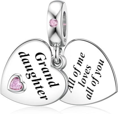Grand Daughter Dangle Sterling Silver Charm Hallmarked S925 for Charm Bracelet and Necklace