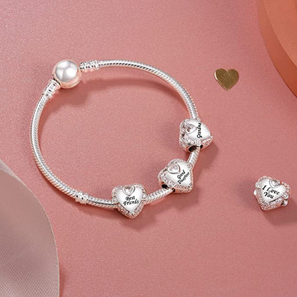 Grand Daughter I Love You Sterling Silver Charm Hallmarked S925 for Charm Bracelet and Necklace