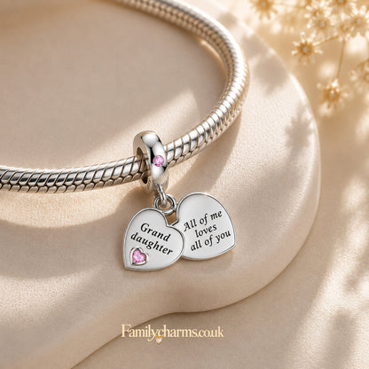 Grand Daughter Dangle Sterling Silver Charm Hallmarked S925 for Charm Bracelet and Necklace
