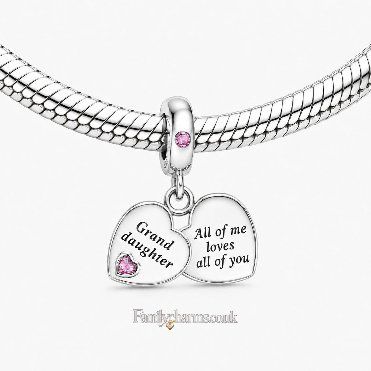Grand Daughter Dangle Sterling Silver Charm Hallmarked S925 for Charm Bracelet and Necklace