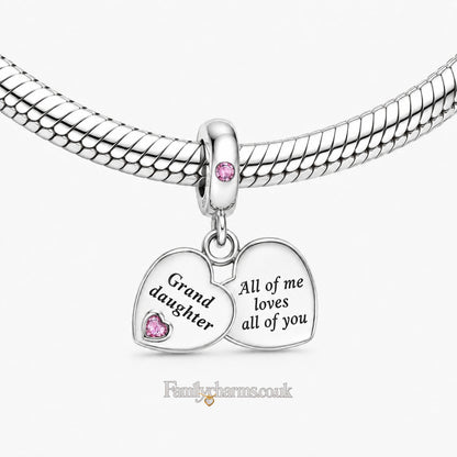 Grand Daughter Dangle Sterling Silver Charm Hallmarked S925 for Charm Bracelet and Necklace