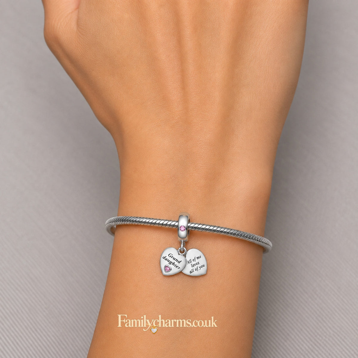 Grand Daughter Dangle Sterling Silver Charm Hallmarked S925 for Charm Bracelet and Necklace