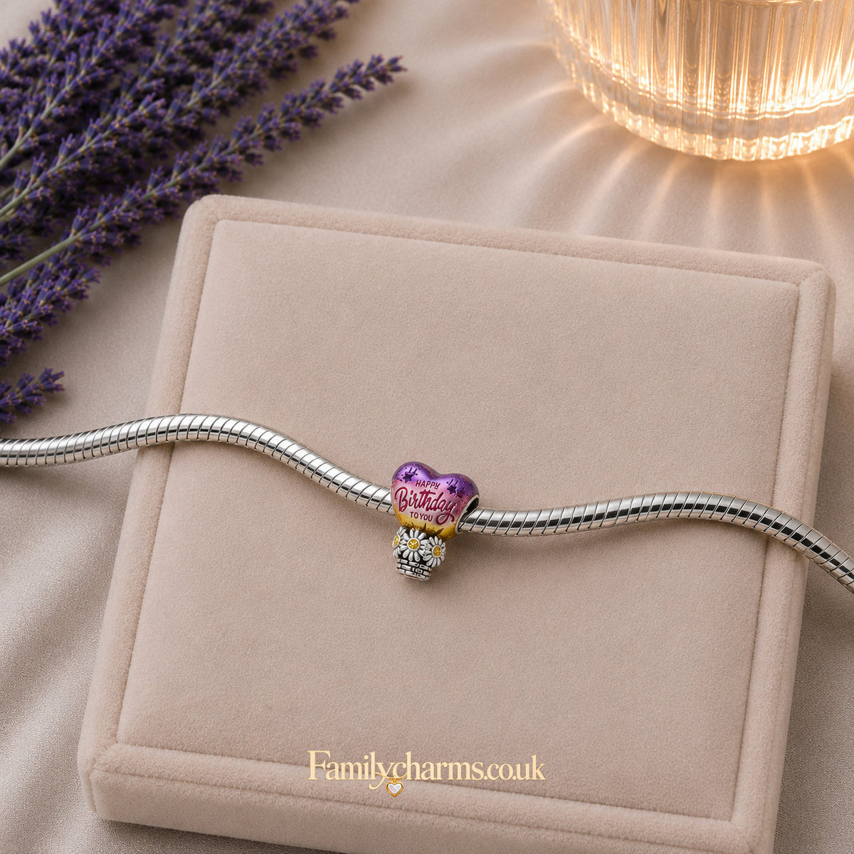 Happy Birthday Balloon Sterling Silver Charm Hallmarked S925 for Charm Bracelet and Necklace