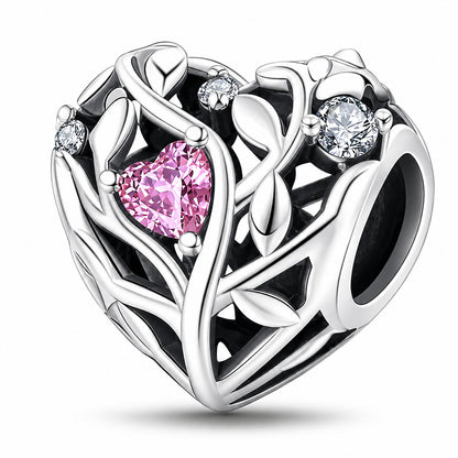 Heart and Tree Sterling Silver Charm Hallmarked S925 for Charm Bracelet and Necklace