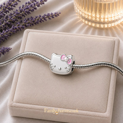 Hello Kitty Sterling Silver Charm Hallmarked S925 for Charm Bracelet and Necklace