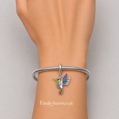 Hummingbird Pendant Sterling Silver Charm Hallmarked S925 for Charm Bracelet and Necklace