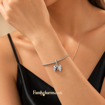 I Love You to the Moon and Back Openable Heart Sterling Silver Charm Hallmarked S925 for Charm Bracelet and Necklace
