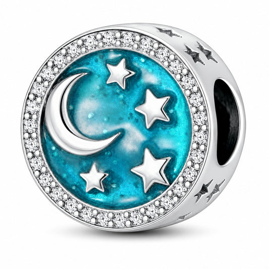 I Love You to the Moon and Back Sterling Silver Dangle Charm Hallmarked S925 for Charm Bracelet and Necklace