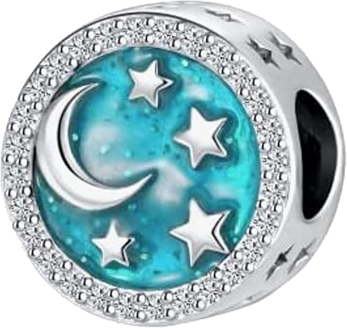 I Love You to the Moon and Back Sterling Silver Dangle Charm Hallmarked S925 for Charm Bracelet and Necklace