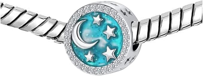 I Love You to the Moon and Back Sterling Silver Dangle Charm Hallmarked S925 for Charm Bracelet and Necklace