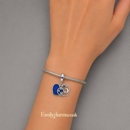 I Told The Stars About Your - Moon Stars Charm Hallmarked S925 for Charm Bracelet and Necklace