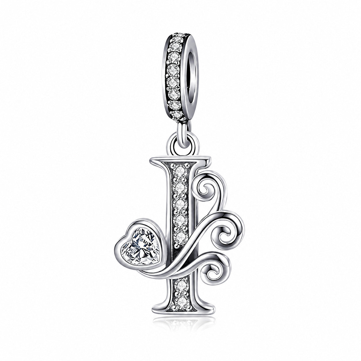 Classic Alphabet Letters A to Z Sterling Silver Dangle Charm Hallmarked S925 for Charm Bracelet and Necklace