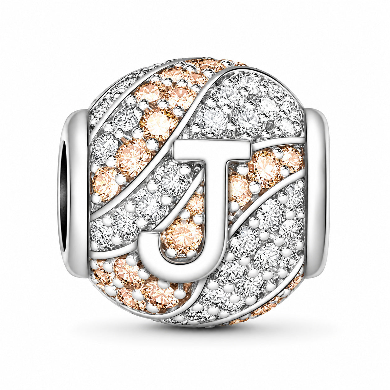 Alphabets Letter J Sterling Silver Charm Hallmarked S925 for Charm Bracelet and Necklace