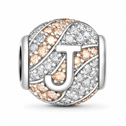 Alphabets Letter J Sterling Silver Charm Hallmarked S925 for Charm Bracelet and Necklace