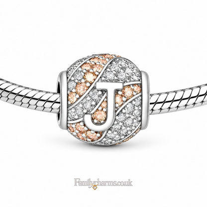 Alphabets Letter J Sterling Silver Charm Hallmarked S925 for Charm Bracelet and Necklace