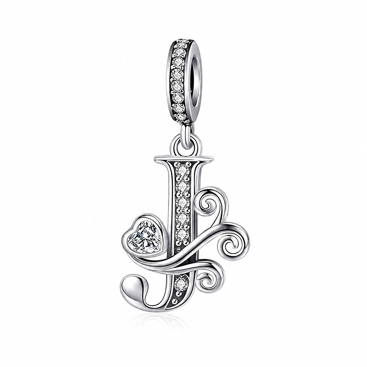 Classic Alphabet Letters A to Z Sterling Silver Dangle Charm Hallmarked S925 for Charm Bracelet and Necklace