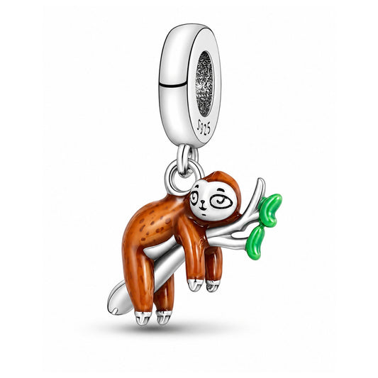 Lazy Koala Dangle Sterling Silver Charm Hallmarked S925 for Charm Bracelet and Necklace