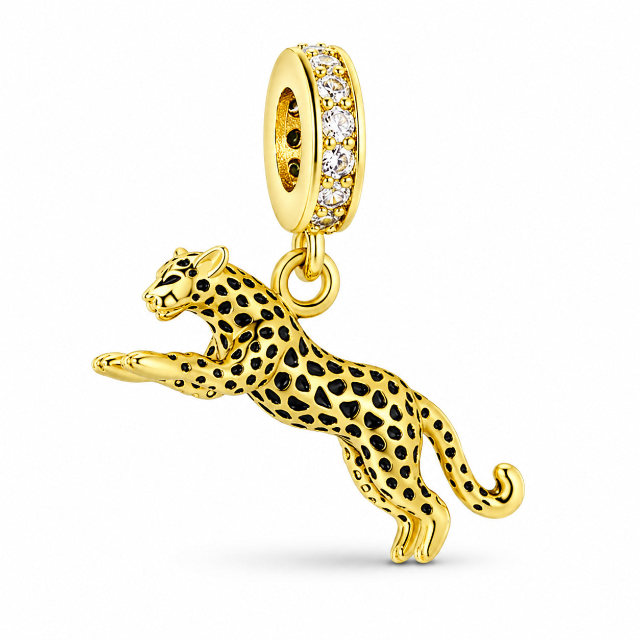 Leopard Dangle Charm Hallmarked S925 for Charm Bracelet and Necklace