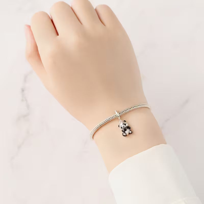 Little Panda Sterling Silver Charm Hallmarked S925 for Charm Bracelet and Necklace