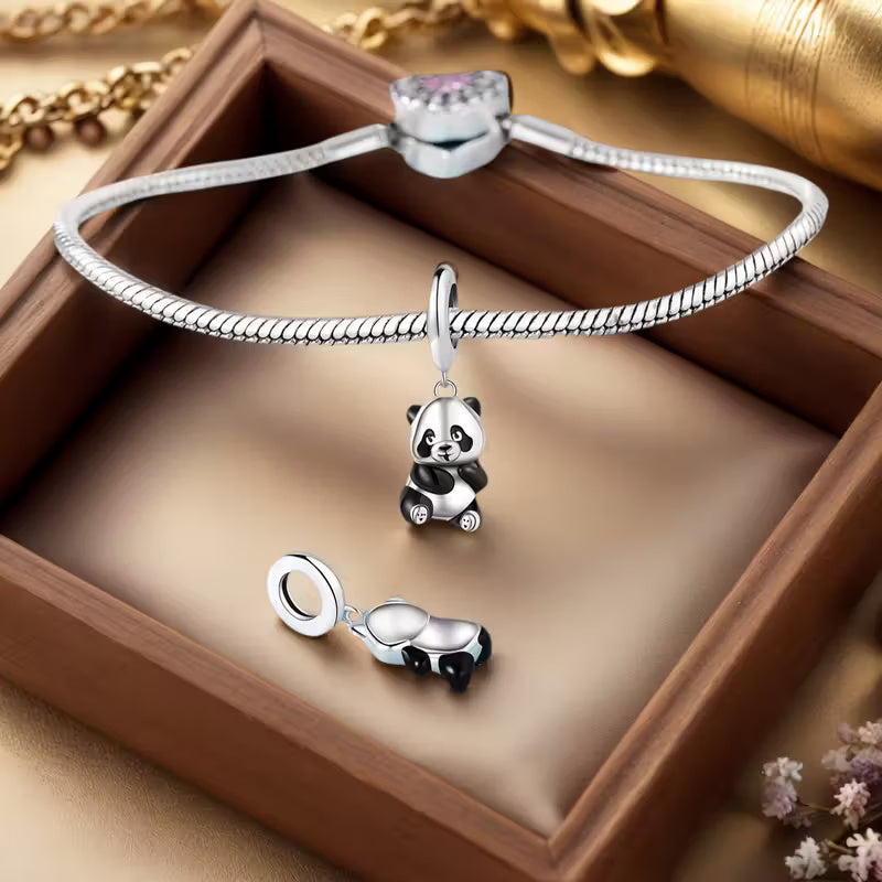 Little Panda Sterling Silver Charm Hallmarked S925 for Charm Bracelet and Necklace