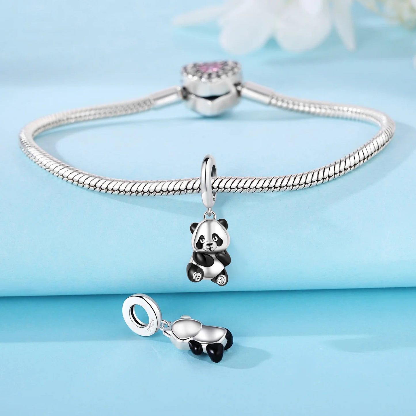 Little Panda Sterling Silver Charm Hallmarked S925 for Charm Bracelet and Necklace