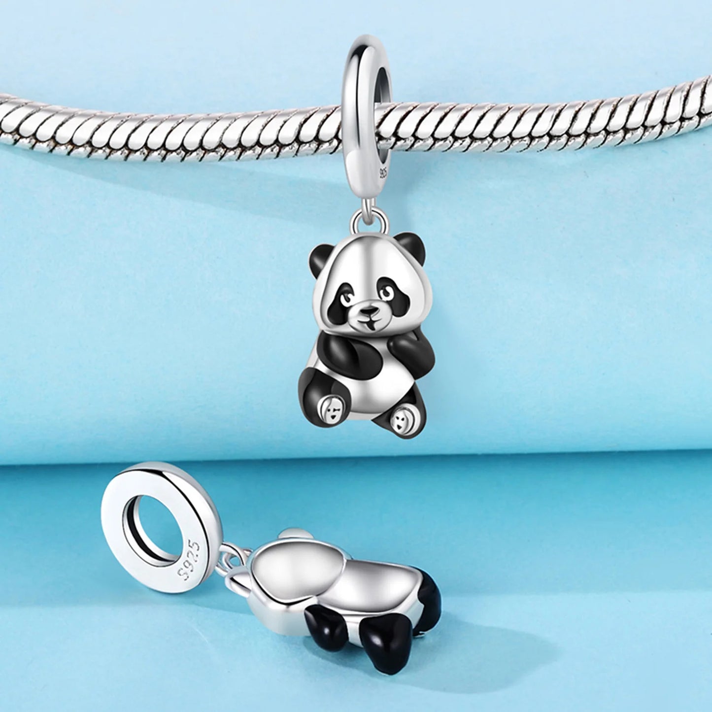 Little Panda Sterling Silver Charm Hallmarked S925 for Charm Bracelet and Necklace